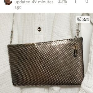 Vintage Gold Tone Whiting And Davis 60's 70' Purse Long Strap Old Money Luxury,